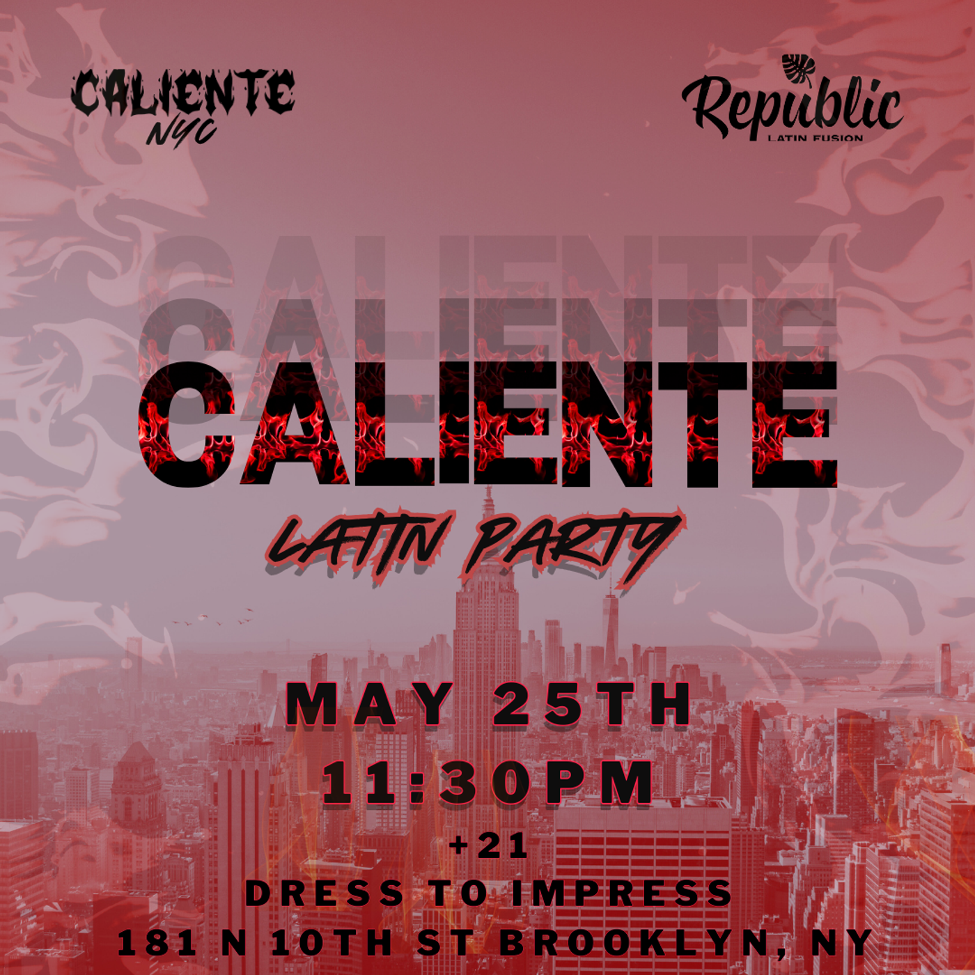 CALIENTE LATIN PARTY! flyer