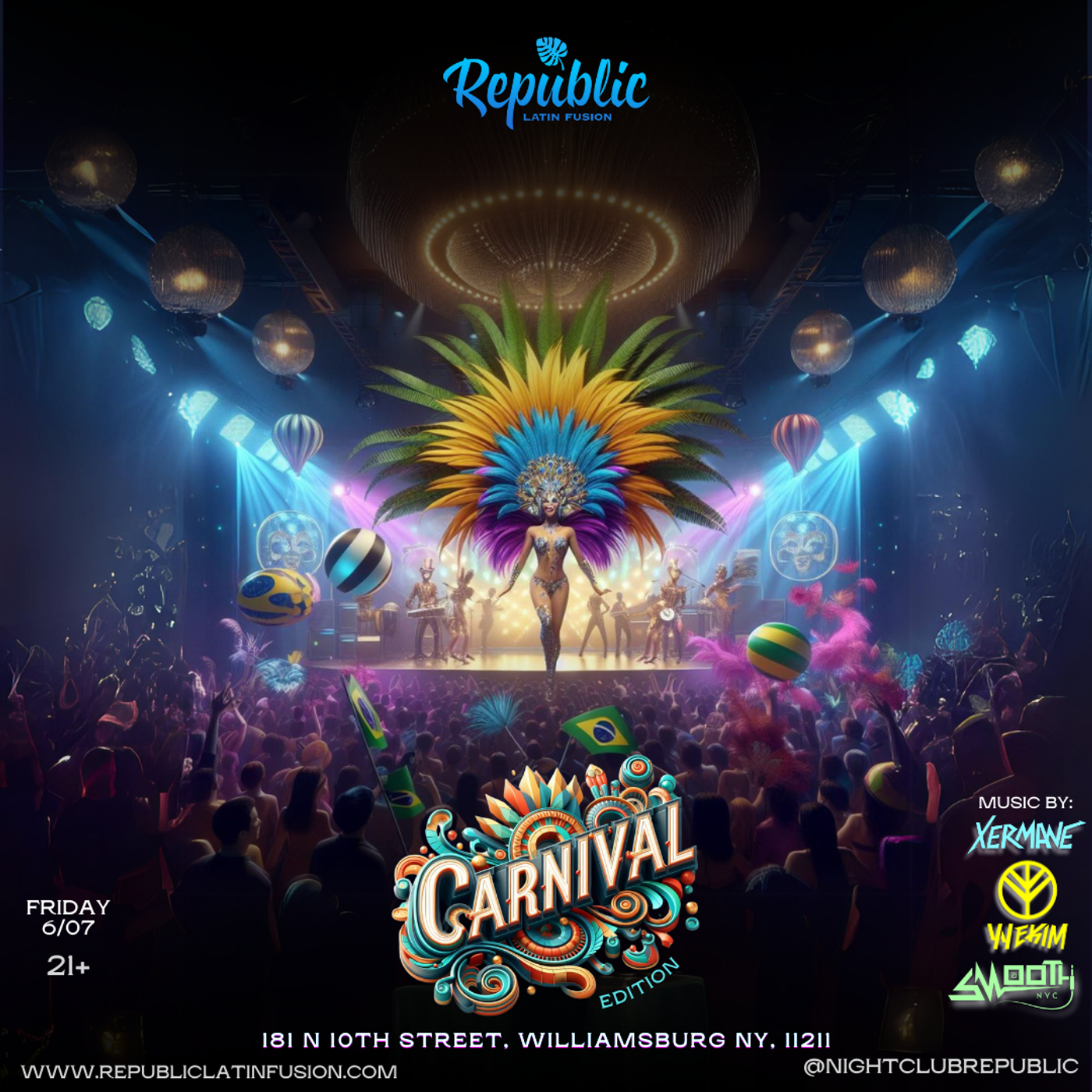 CARNAVAL LATIN PARTY | REPUBLIC NIGHT flyer