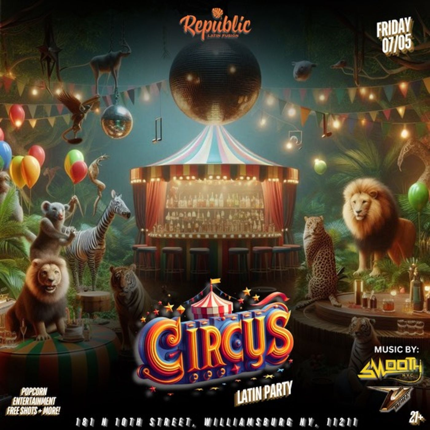 CIRCUS LATIN PARTY @REPUBLIC flyer