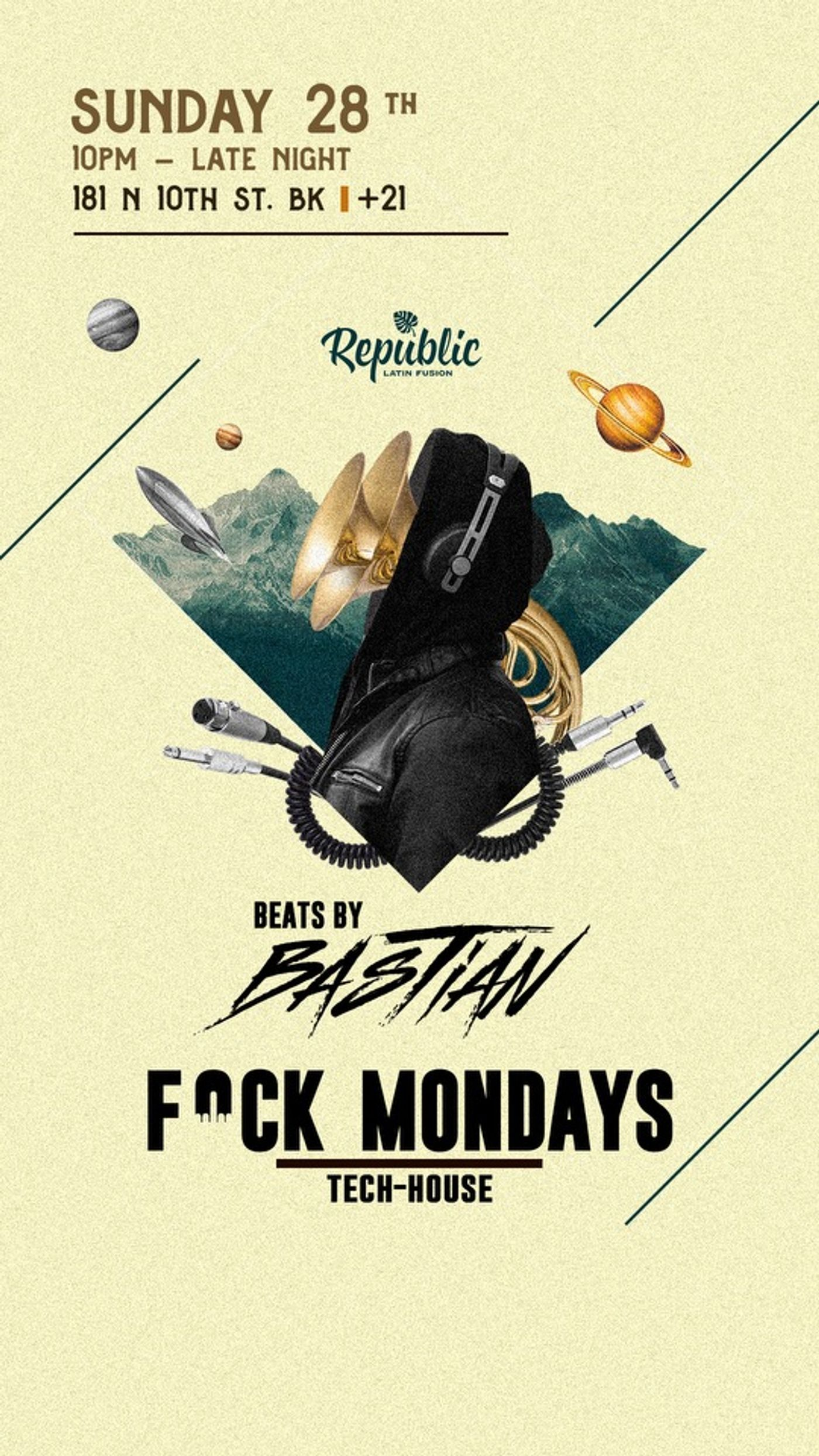 FCK MONDAYS | TECH-HOUSE | REPUBLIC LATIN FUSION flyer