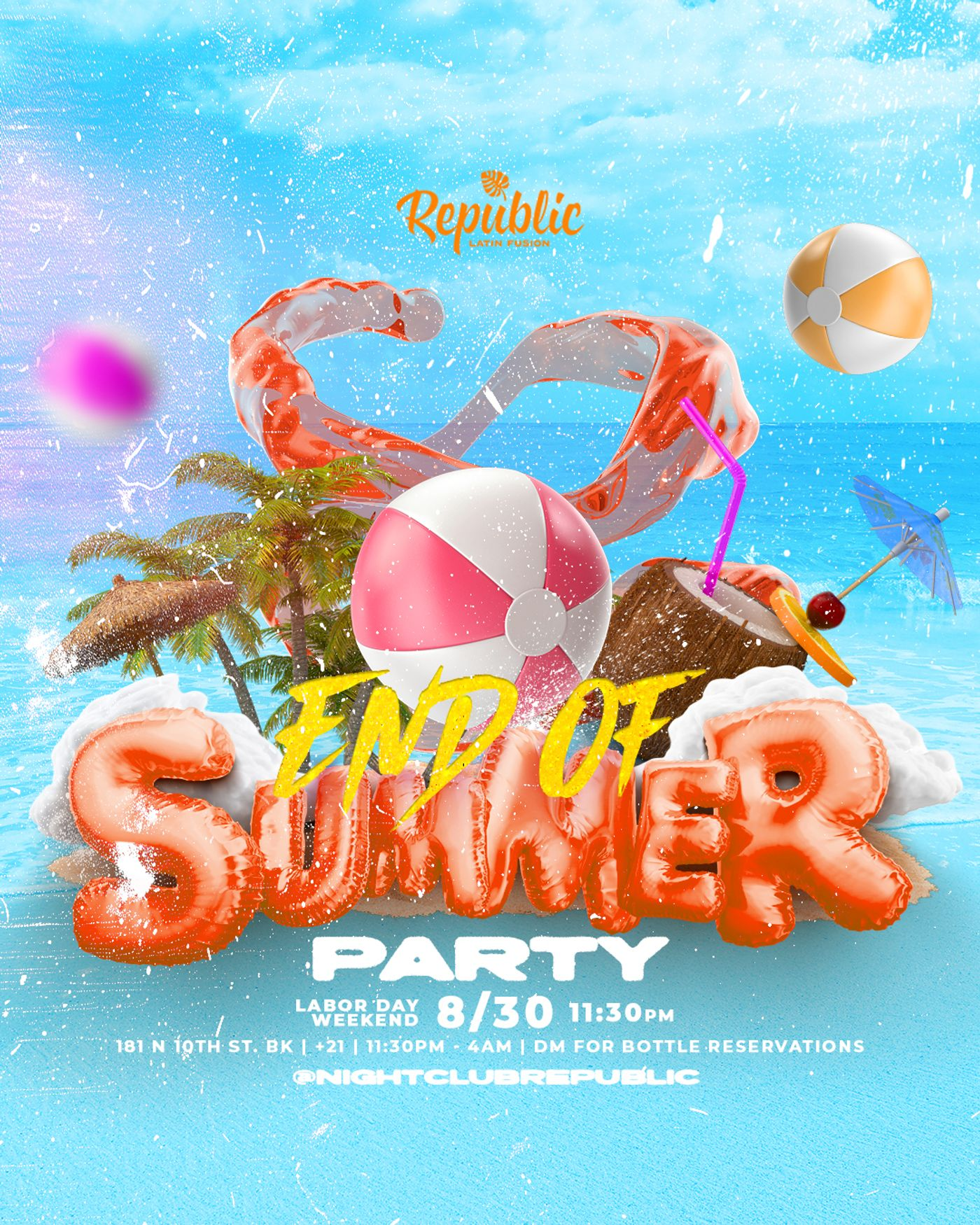 END OF SUMMER LATIN PARTY flyer