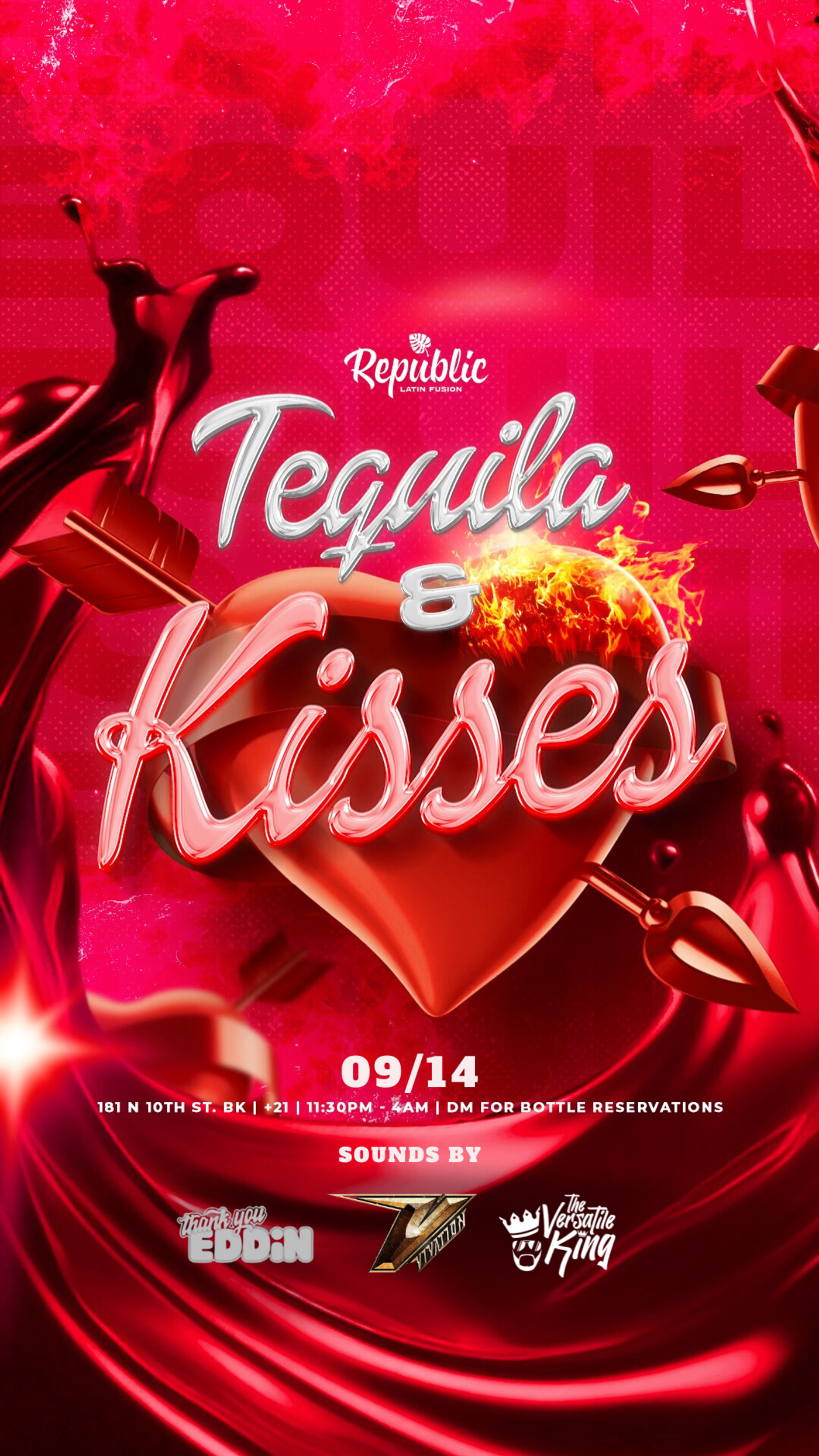 TEQUILA & KISSES | LATIN PARTY @REPUBLIC flyer