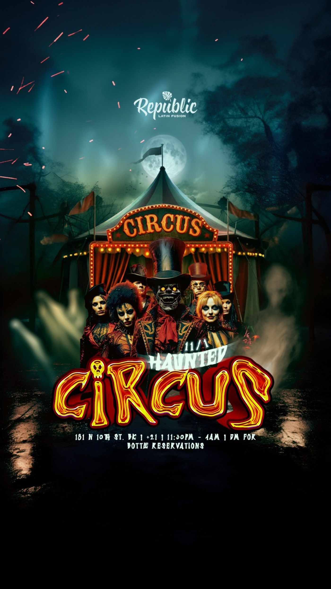 HAUNTED CIRCUS LATIN PARTY flyer