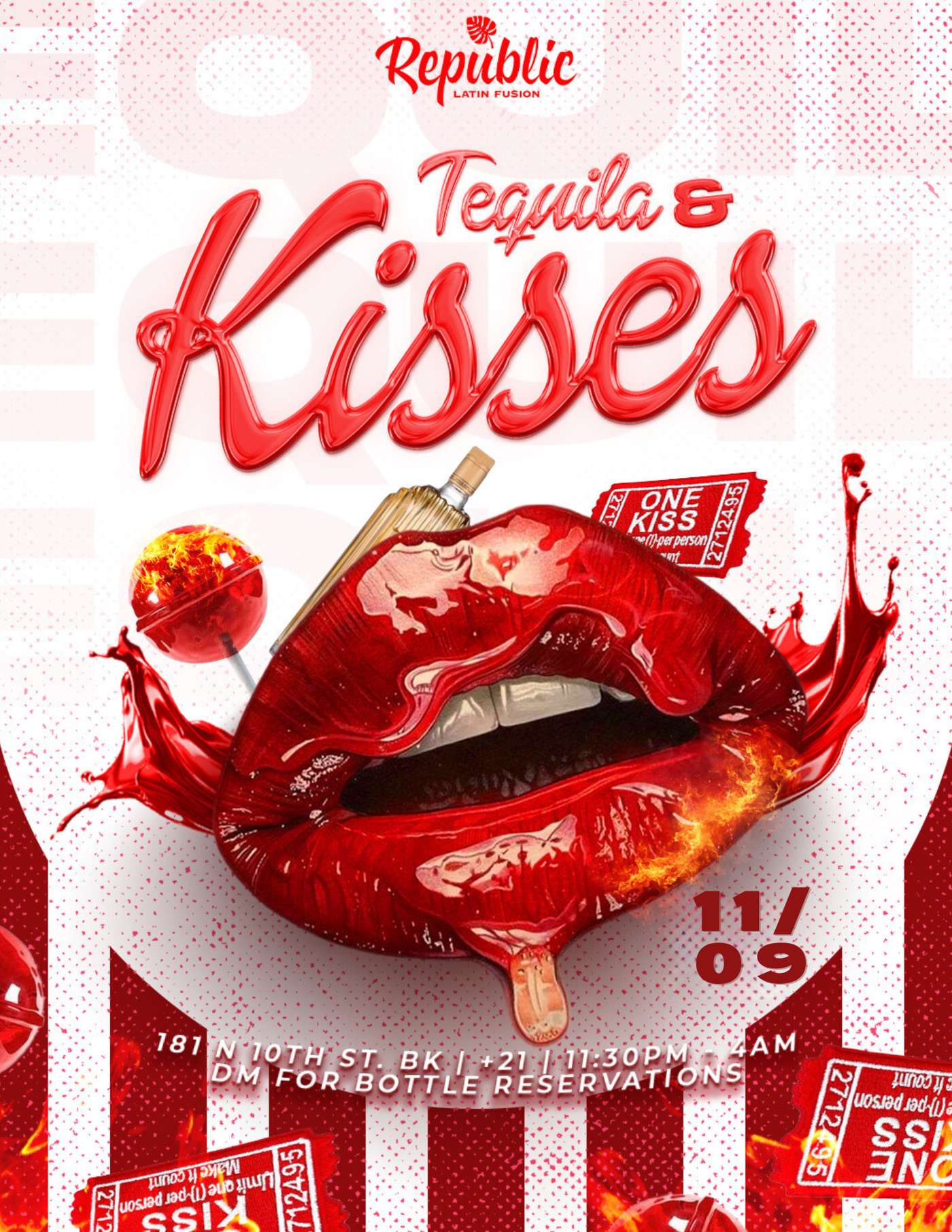 TEQUILA & KISSES REGGAETON PARTY | FREE before 12 am flyer