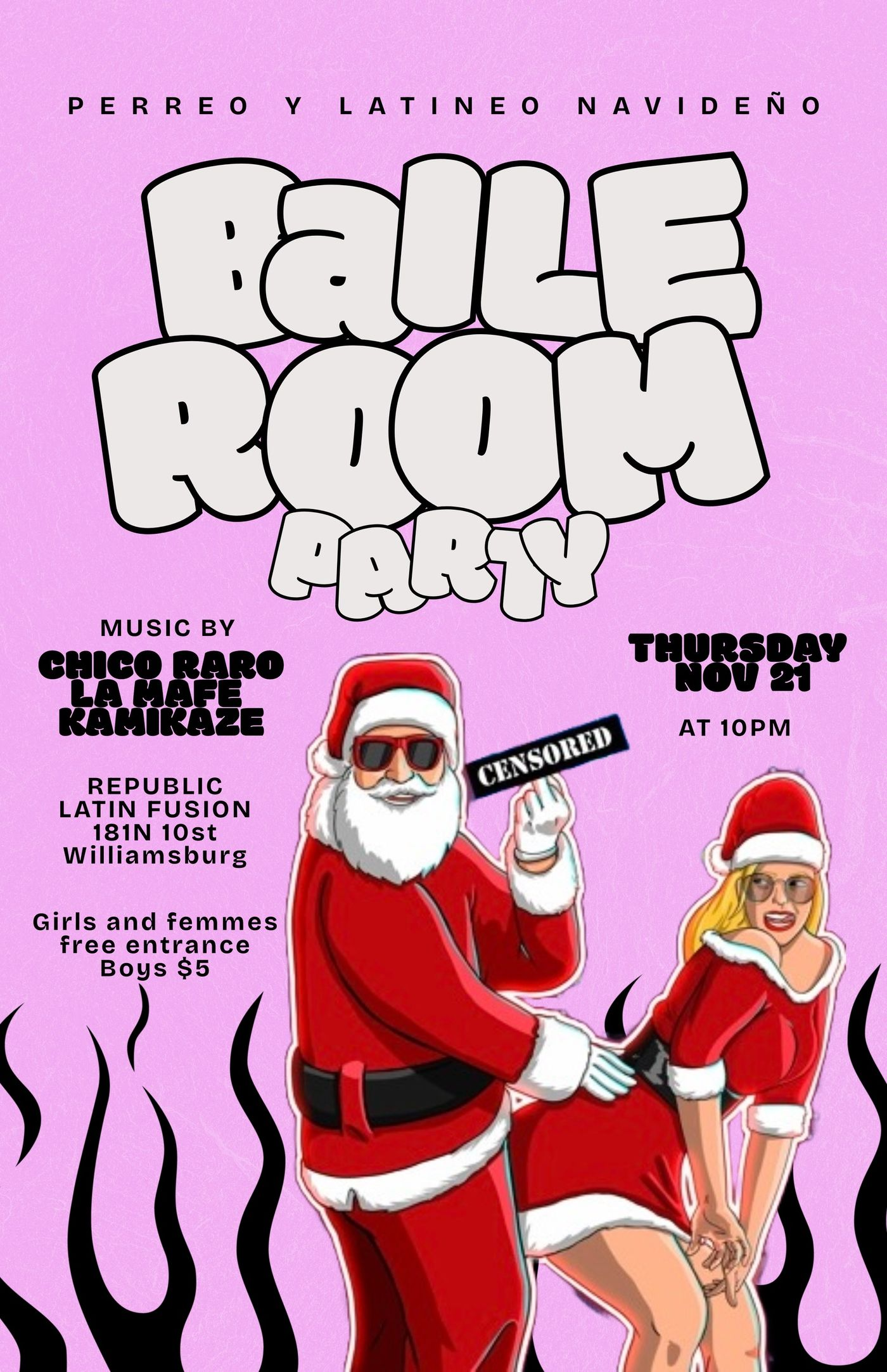 BAILE ROOM PARTY flyer