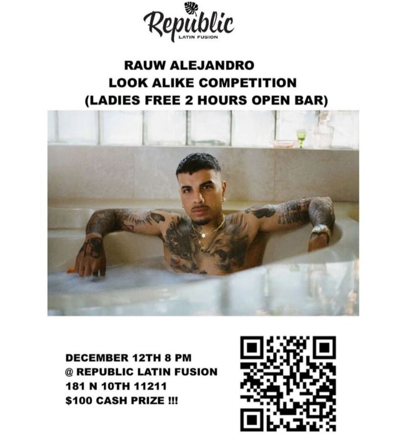 RAUW ALEJANDRO LOOK ALIKE COMPETITION flyer