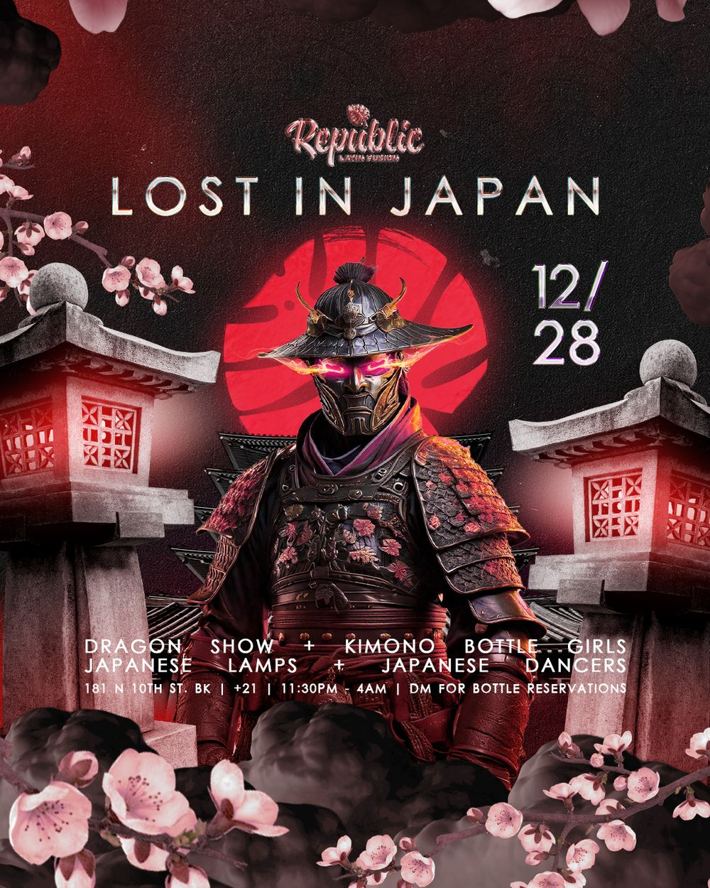 LOST IN JAPAN LATIN PARTY | REPUBLIC NIGHT flyer