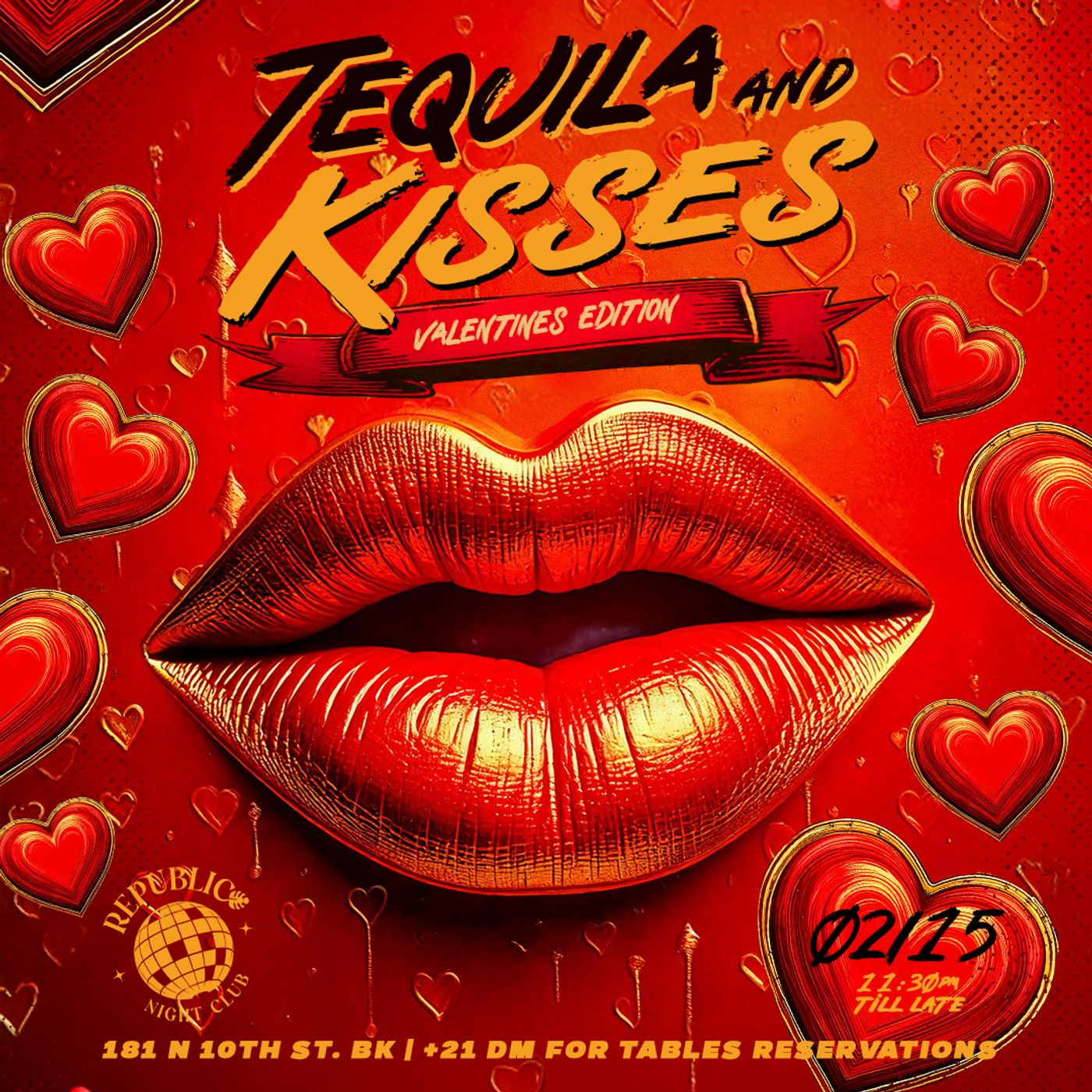 TEQUILA & KISSES VALENTINES EDITION flyer