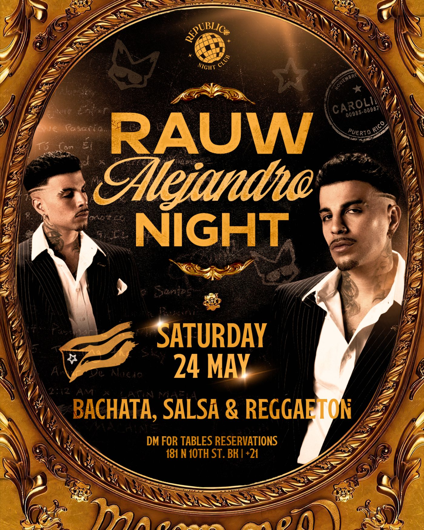 RAUW ALEJANDRO NIGHT | SALSA, BACHATA & REGGAETON flyer