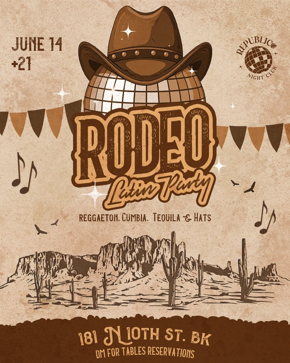 LATIN RODEO PARTY | REPUBLIC NIGHTCLUB flyer