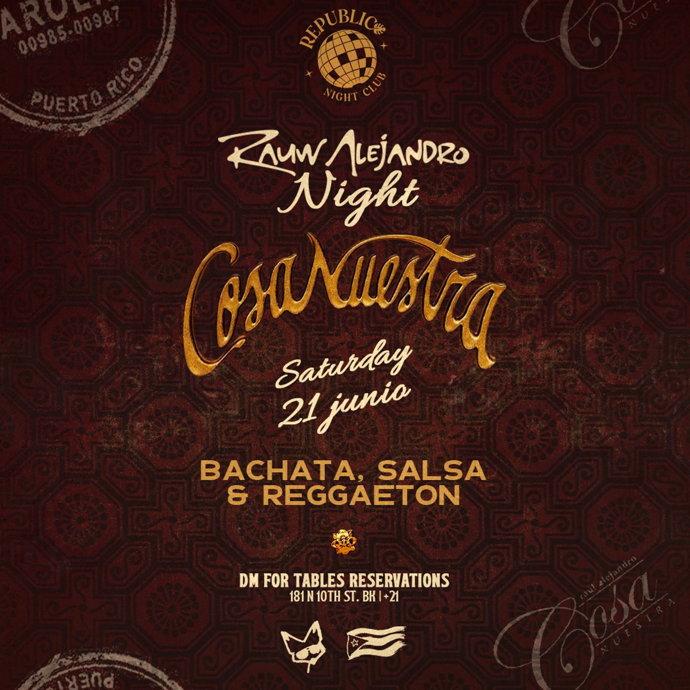 RAUW ALEJANDRO NIGHT | SALSA, BACHATA & REGGAETON flyer