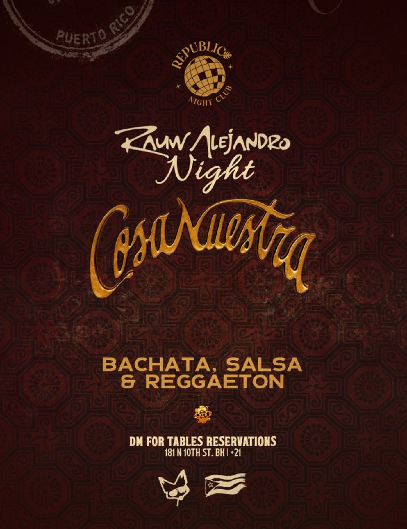 RAUW ALEJANDRO NIGHT | SALSA, BACHATA & REGGAETON flyer