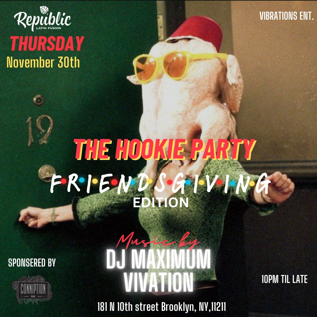 HOOKIE Friendsgiving Party flyer