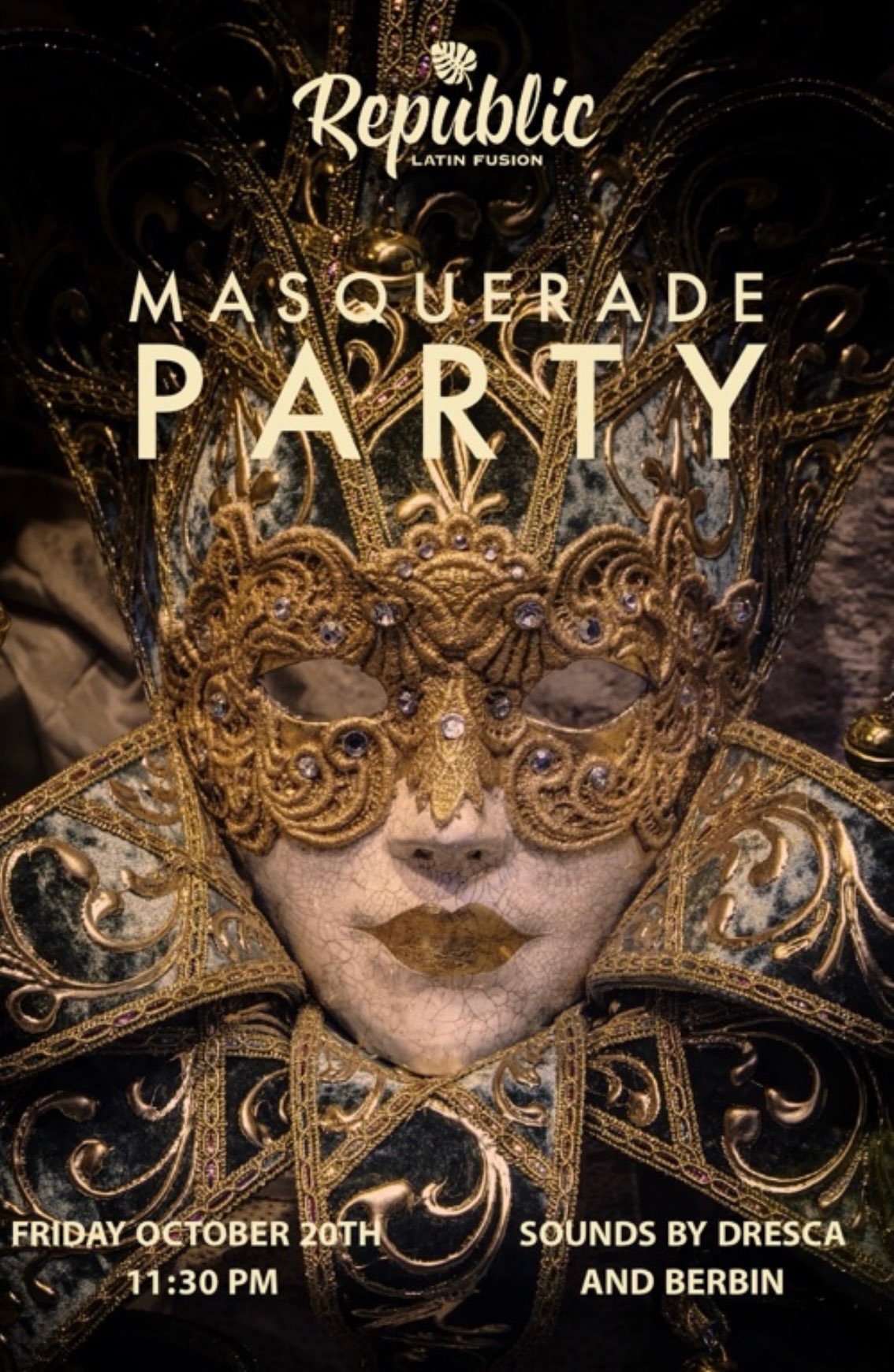 REPUBLIC masquerade party flyer