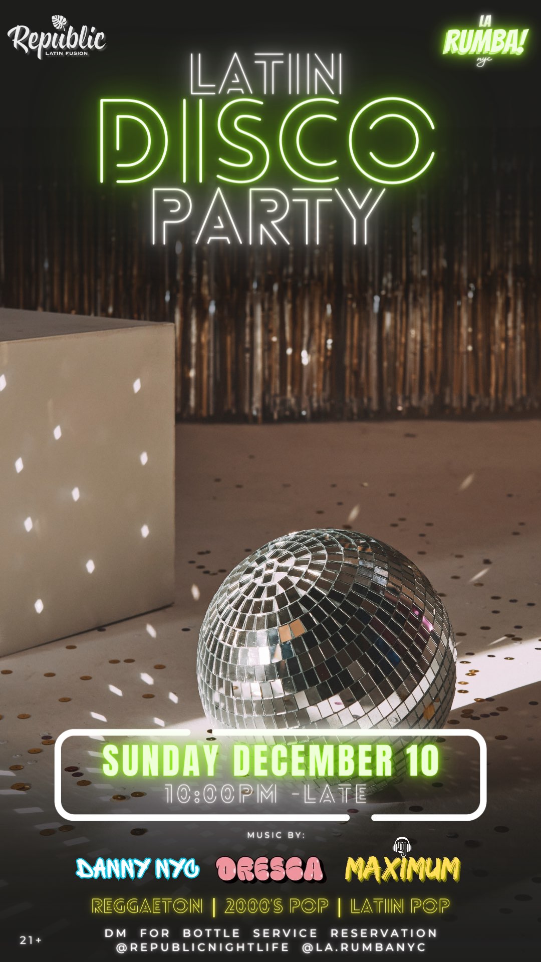 LATIN DISCO PARTY flyer