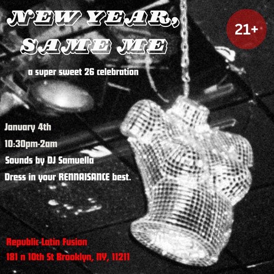 New Year, Same Me (Disco Music) flyer