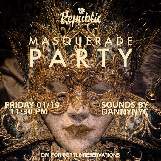 REPUBLIC LATIN MASQUERADE PARTY flyer