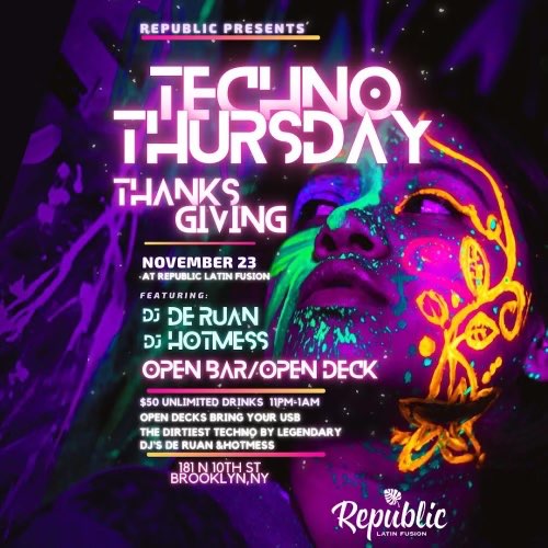 Techno Thursday flyer
