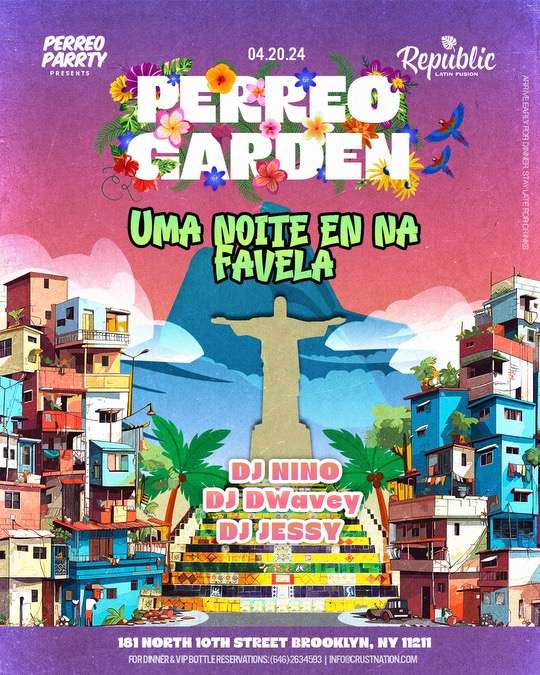 Perreo Garden: Latin & Reggaetón Party at Republic Latin Fusion flyer