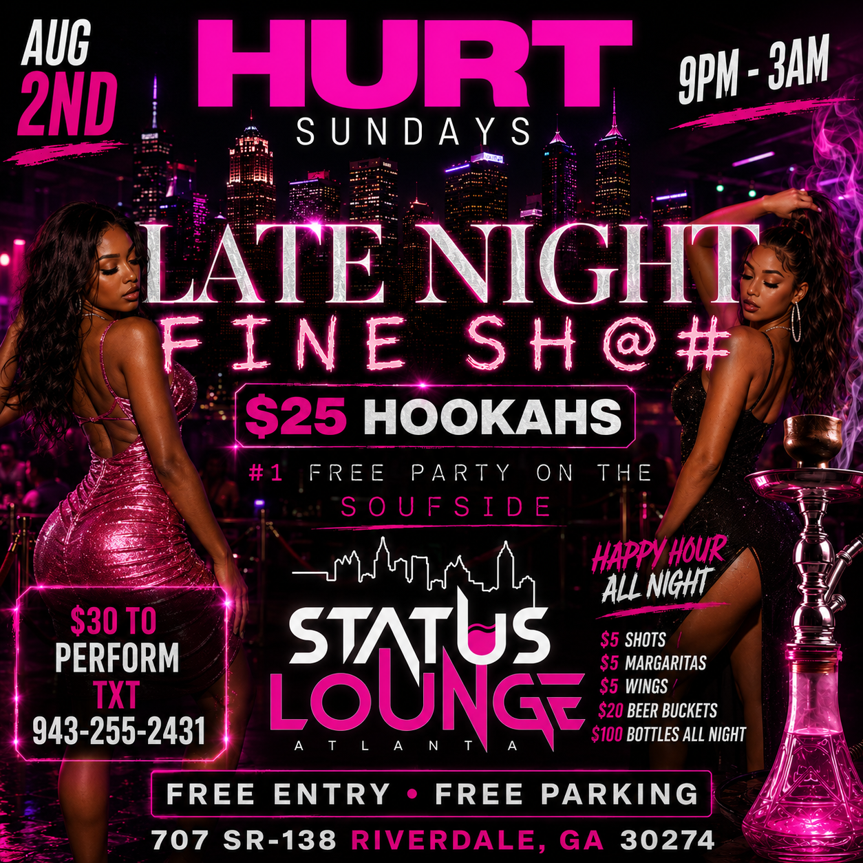 HURT SUNDAYS LATE NIGHT HAPPY HOUR