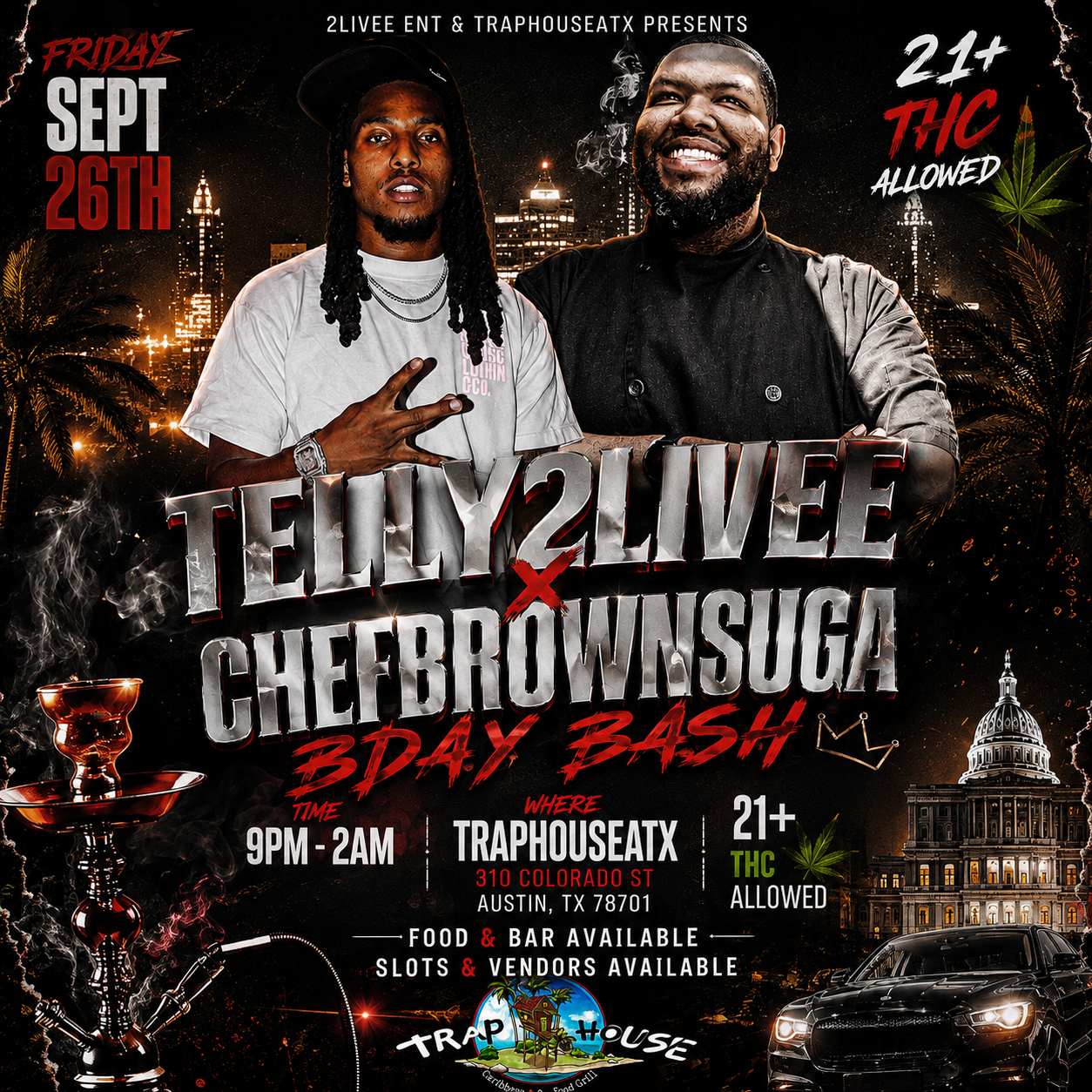 TELLY2LIVEE X CHEFBROWNSUGA 🎂🔥 🎂 BIRTHDAY BASH | telly2livee