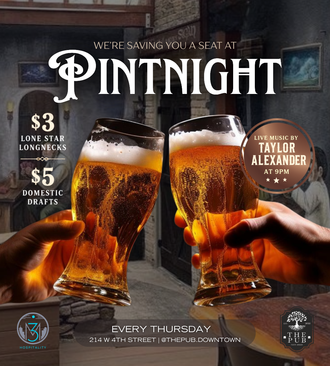 Pintnight at The Pub w/ Taylor Alexander 10/01