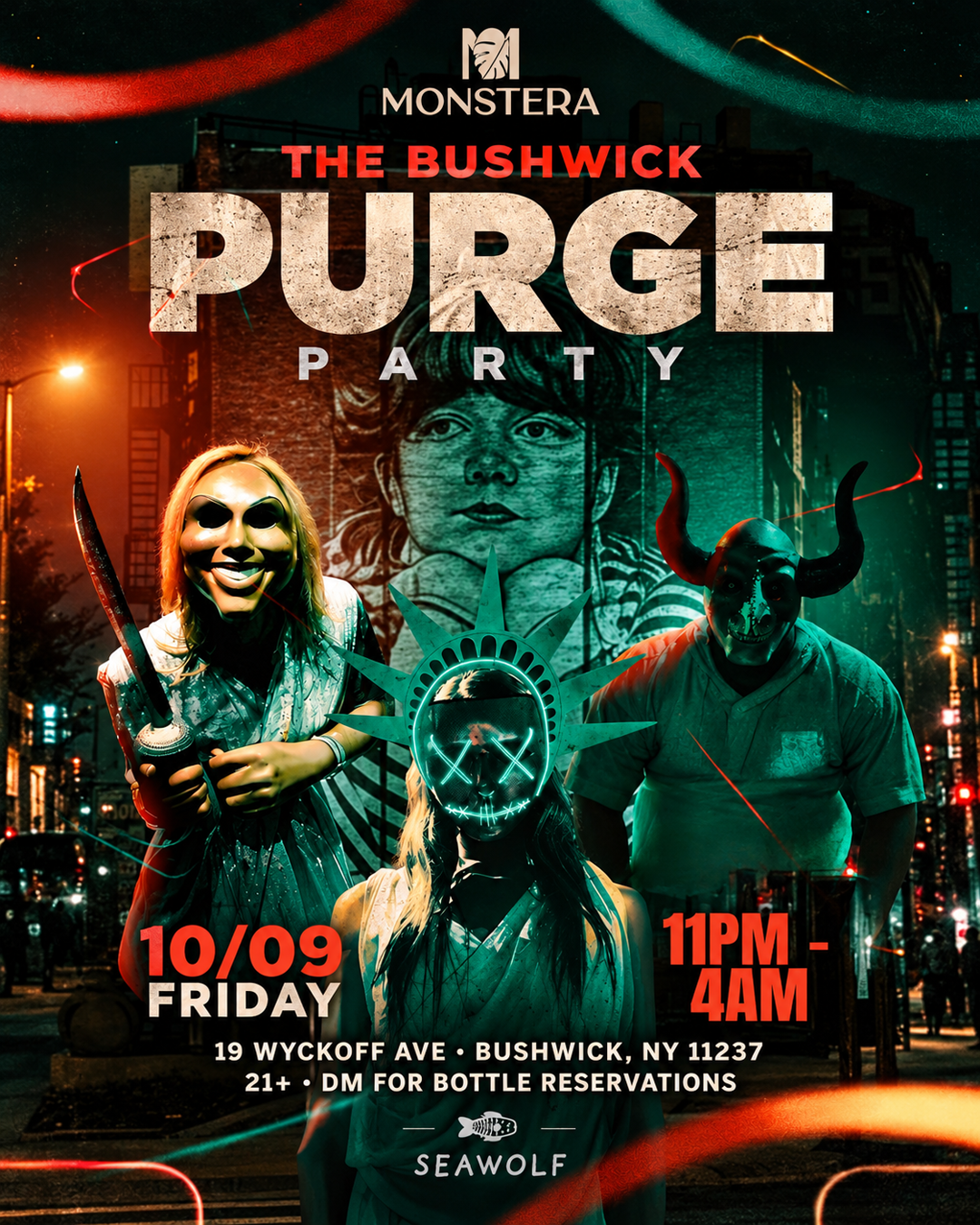 The Bushwick Purge | Reggaeton/Latin Party flyer