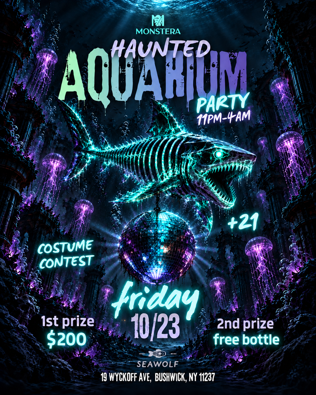 Haunted Aquarium Reggaeton Party | Costume Contest flyer