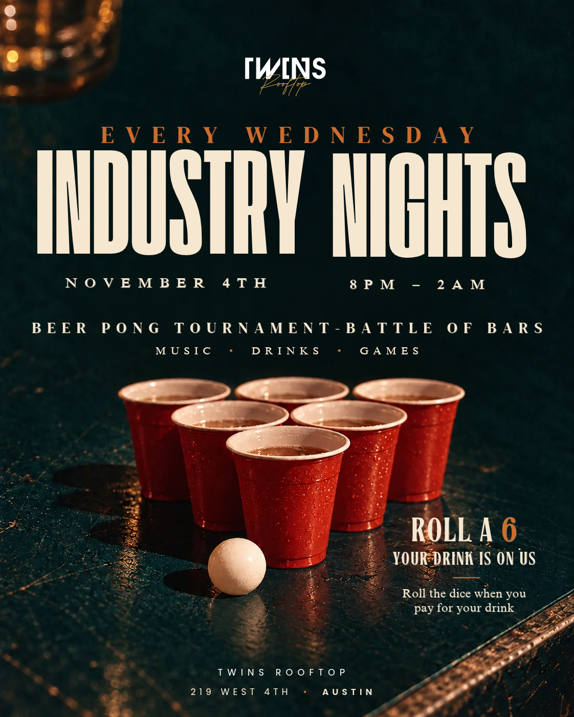 INDUSTRY NIGHTS AT TWINS — Official Launch flyer
